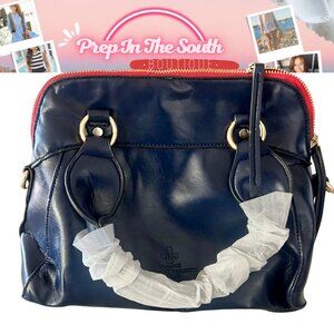 NWT Dooney & Bourke Florentine Cameron Satchel Navy Blue Vachetta Leather